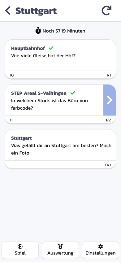 Aufgabenansicht auf dem Smartphone