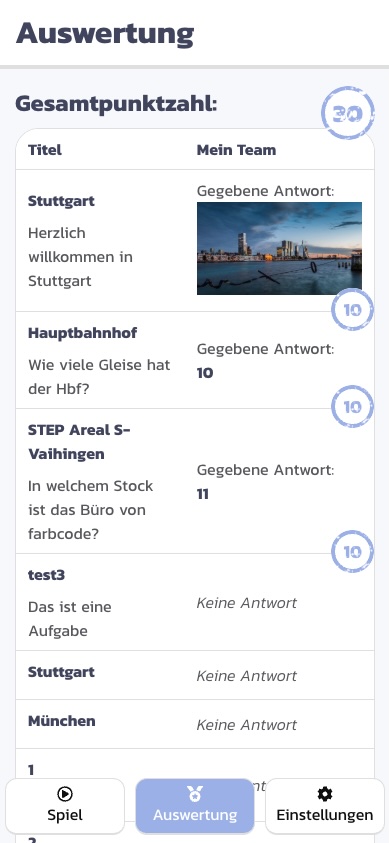 Mobile Auswertung