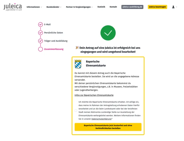 Ansicht aus Bayerische Ehrenamtskarte