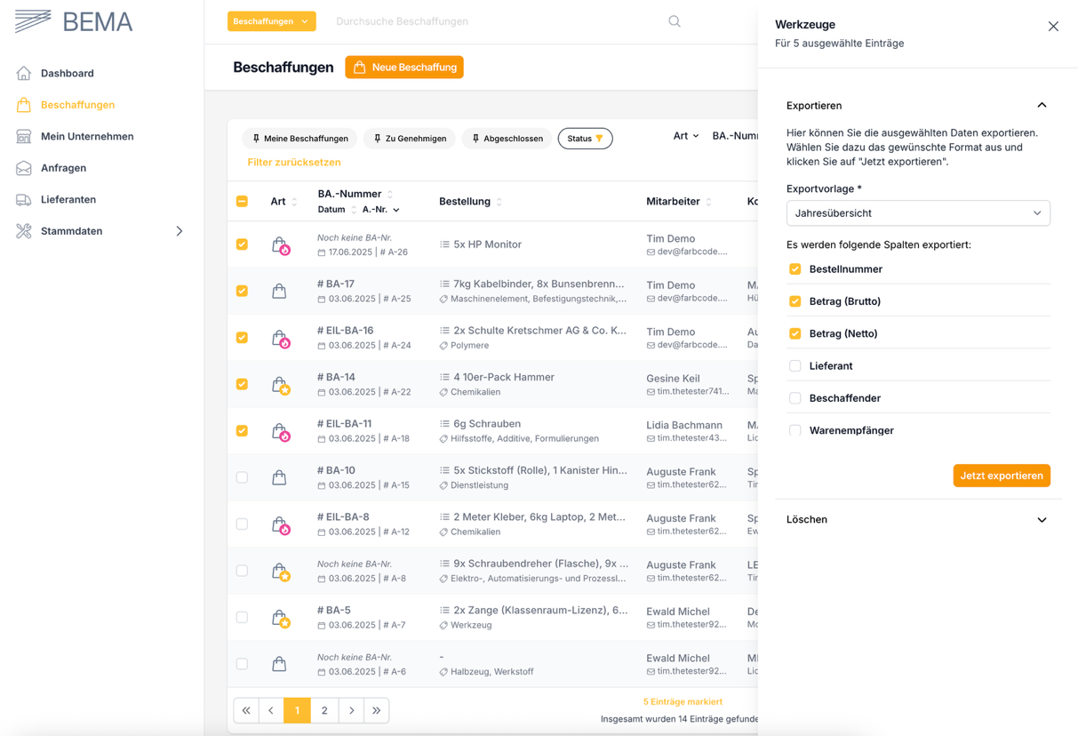 Datenexport