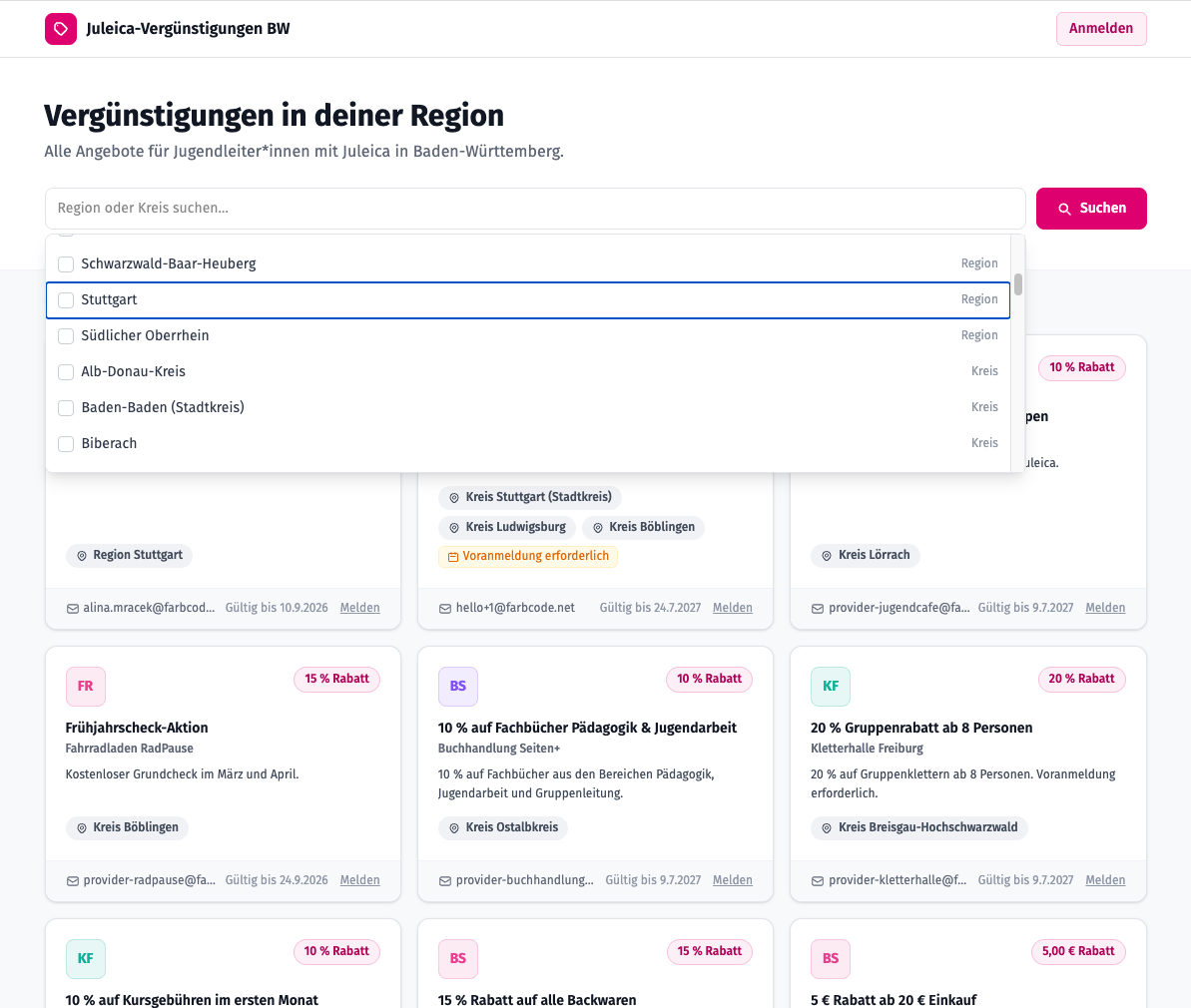Vergünstigungen in der Region