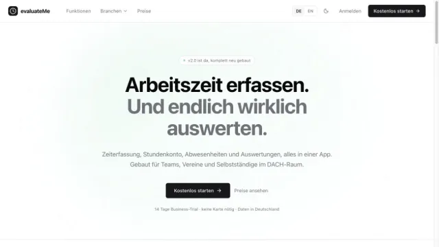 Ansicht aus evaluateMe
