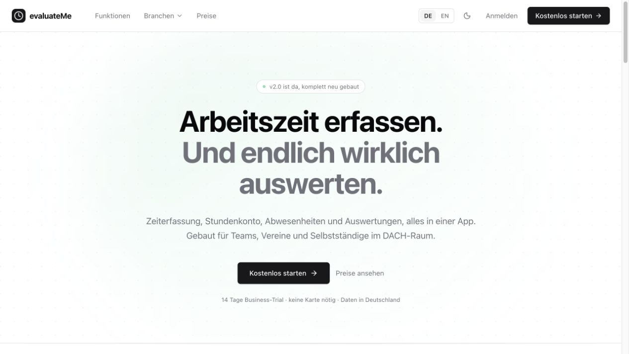 evaluateMe im Überblick