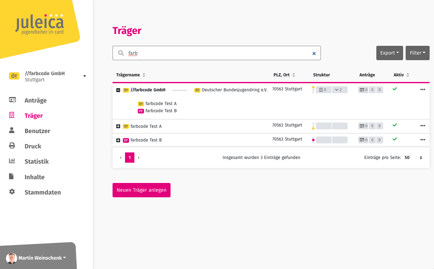 Trägerverwaltung