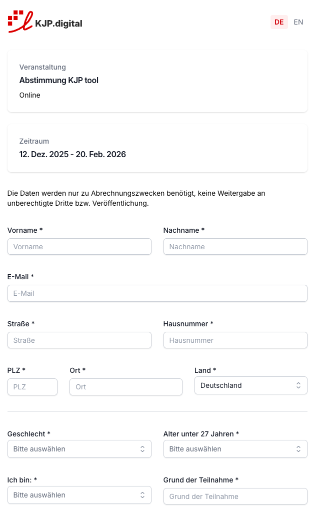Teilnahme mobil bestätigen