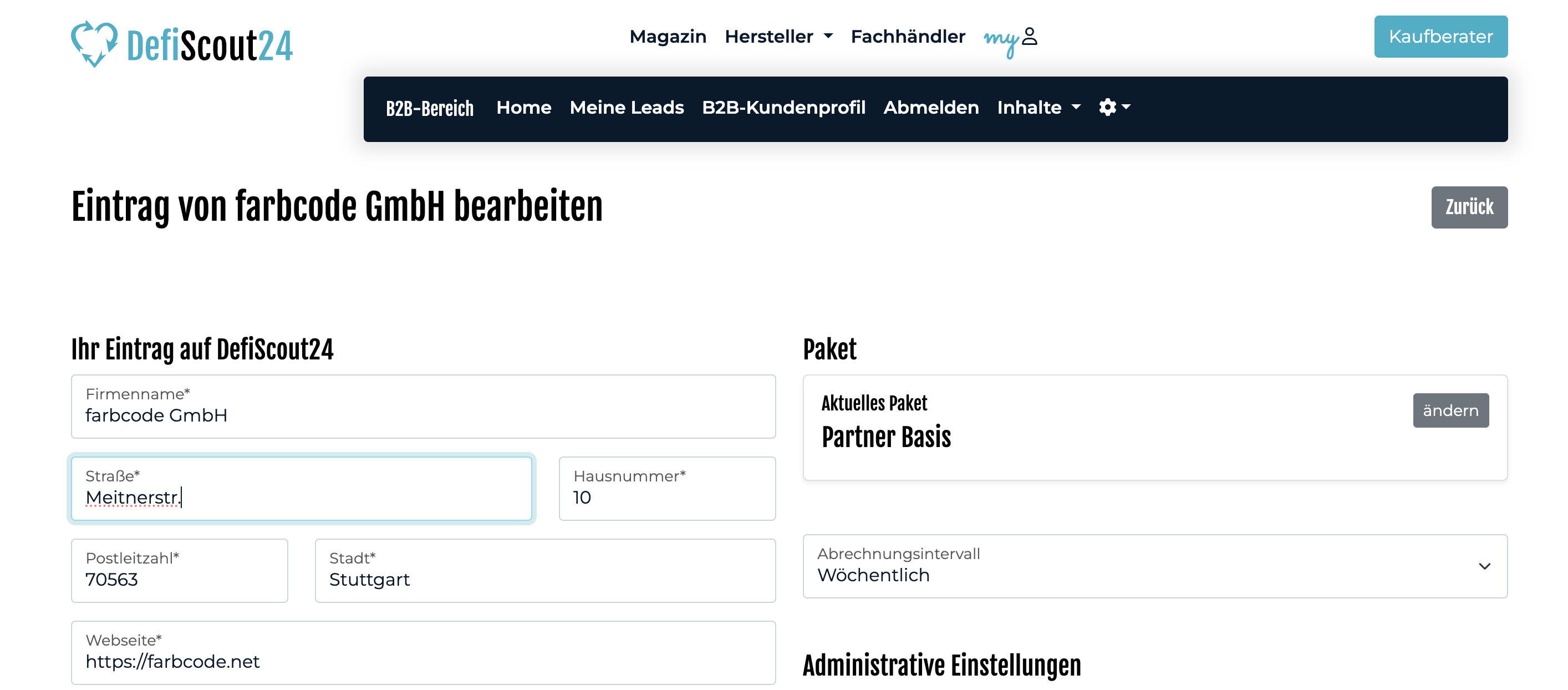 Fachhändlerprofil